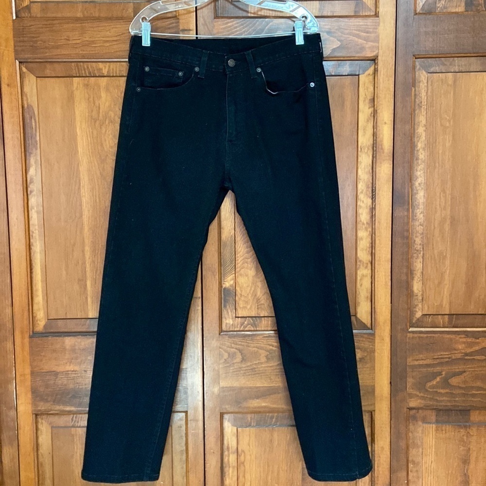 Levi’s 505 Straight Leg Midnight Black Five Pocket Jeans 34/29